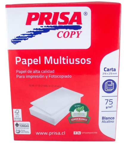 RESMA FOTOCOPIA PRISA CARTA 75 G 500 HOJAS C/ 10 RESMAS