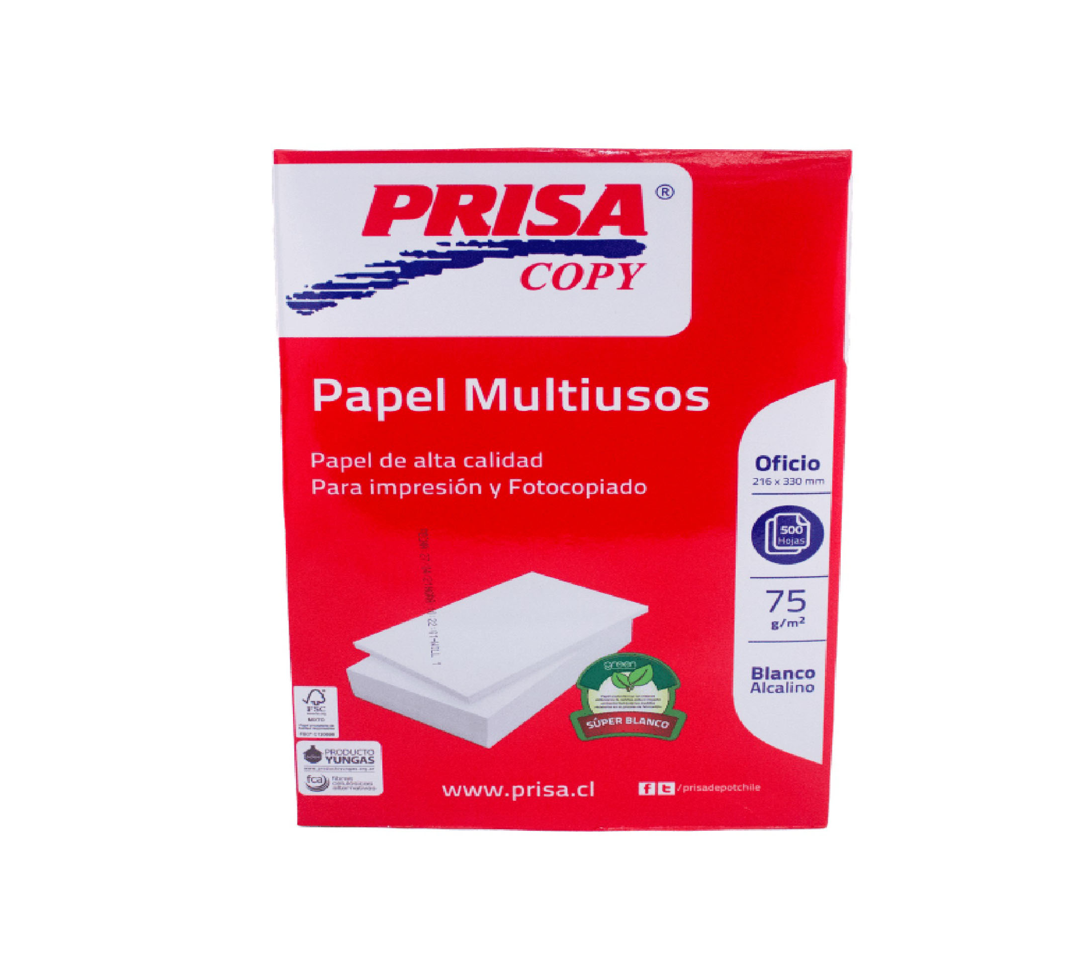 Papel Fotocopia Prisa Oficio 500 Hojas