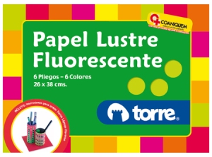 CARPETA ARTE TORRE PAPEL LUSTRE FLUORECENTE 6 HJS