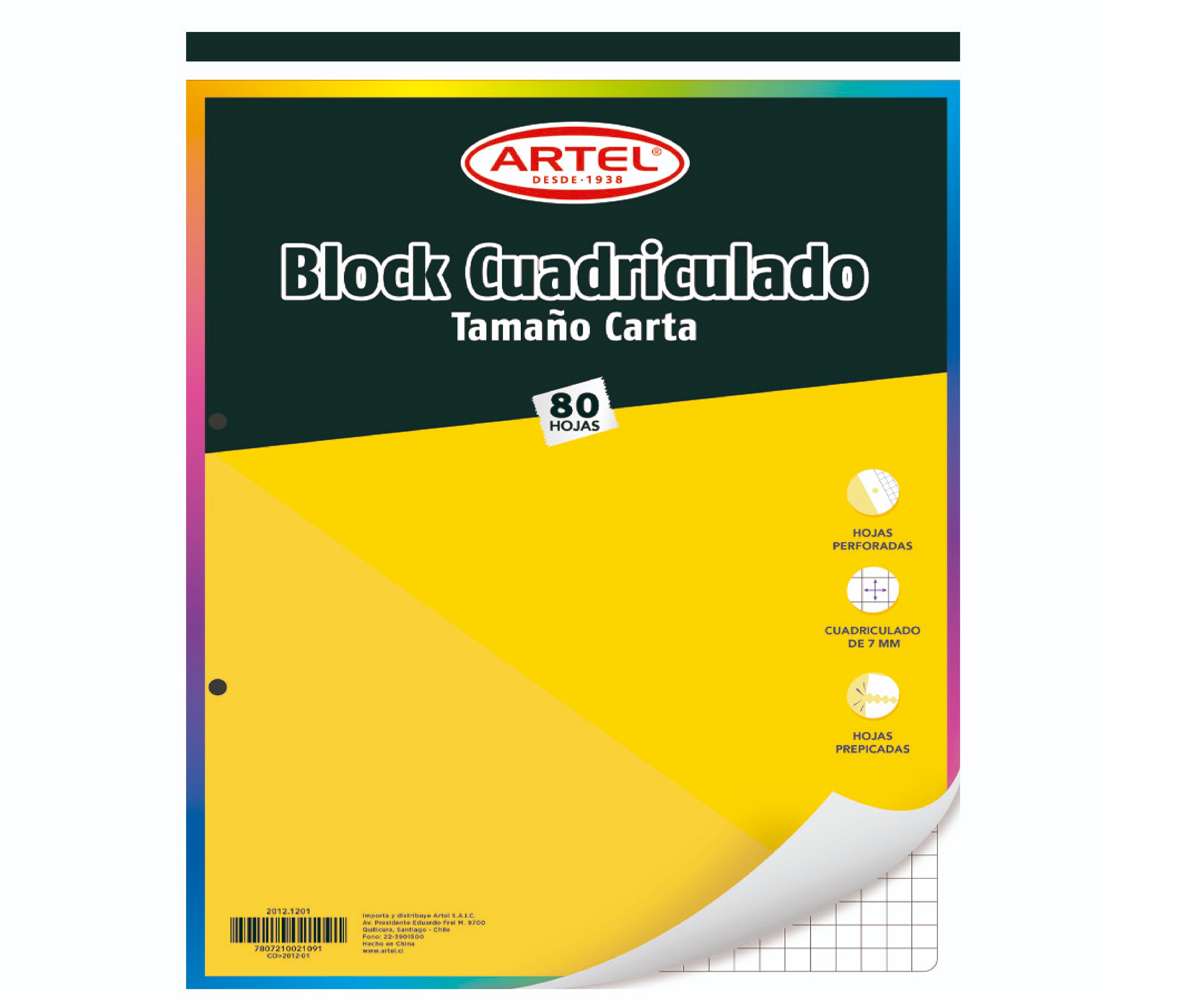 BLOCK NOTA CARTA PREPICADO 80 HOJAS ARTEL