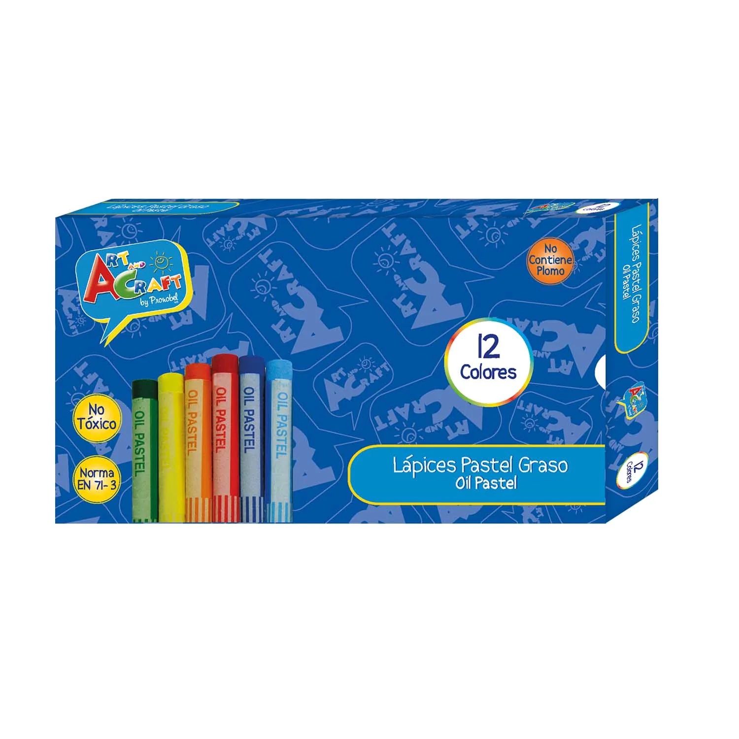 LAPIZ PASTEL GRASO 12 COLORES ART & CRAFT