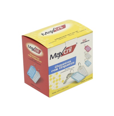 Llavero Maxcril con Etiqueta Caja de 50 Unidades