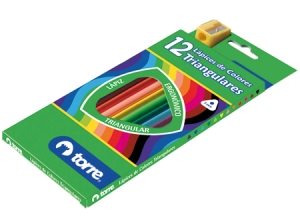 LAPIZ COLOR 12UN. LARGO TRIANGULAR TORRE IMAGIA