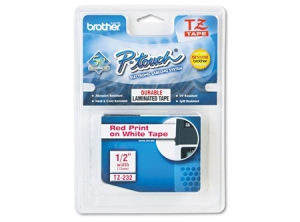 CINTA ROTULADORA BROTHER TZ-232 X1 12MM ROJO-BLANC