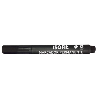 Marcador Isofit Permanente Punta Biselada Negro