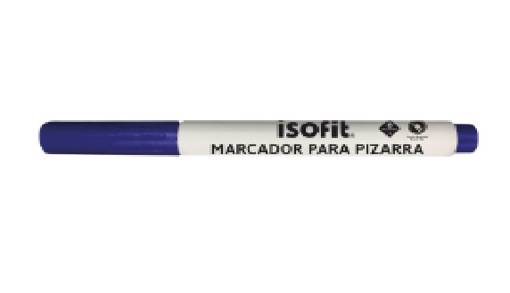 Plumón Pizarra Isofit Desechable Punta Redonda Azul
