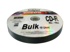 CD GRABABLE 10 UN. 700 MB 52X KORES IMPRIMIBL BULK