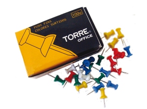 PUCH-PINS COLORES SURTIDOS X 100 UN TORRE