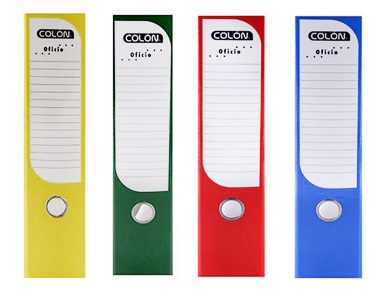 ARCHIVADOR COLÓN OFICIO ANCHO COLORES SURTIDOS