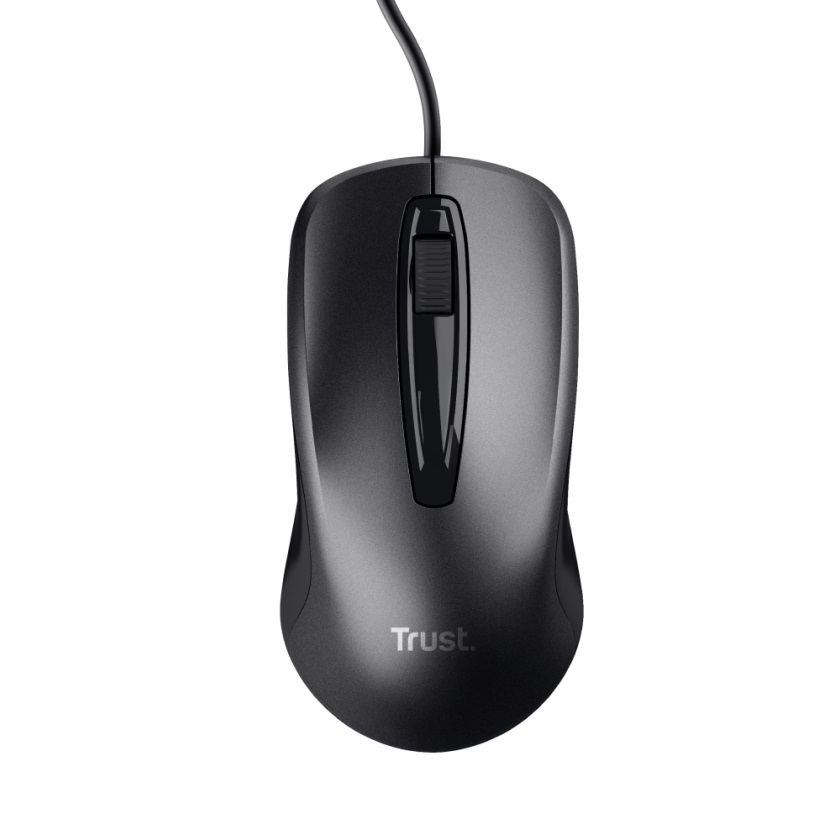 Mouse Trust Curvo Alámbrico Negro