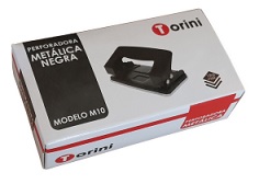 Perforadora Torini 10 Hojas Metálica Negra