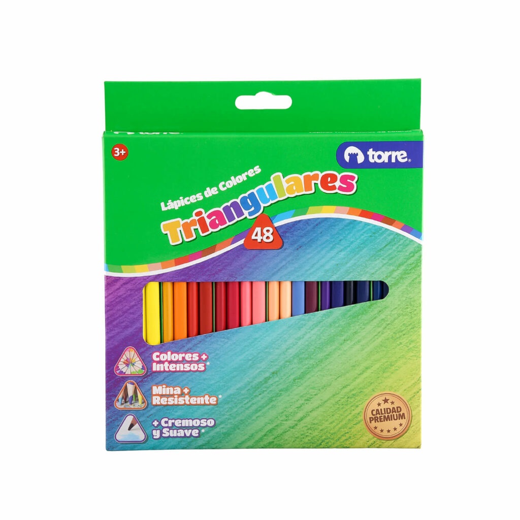 LAPIZ COLOR TORRE TRIANGULARES 48 COLORES