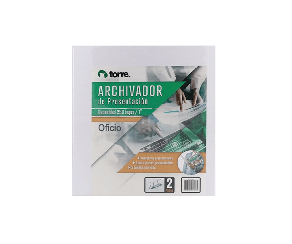 Archivador Oficio Torre con Presentación 2 Aros 1.0 Blanco