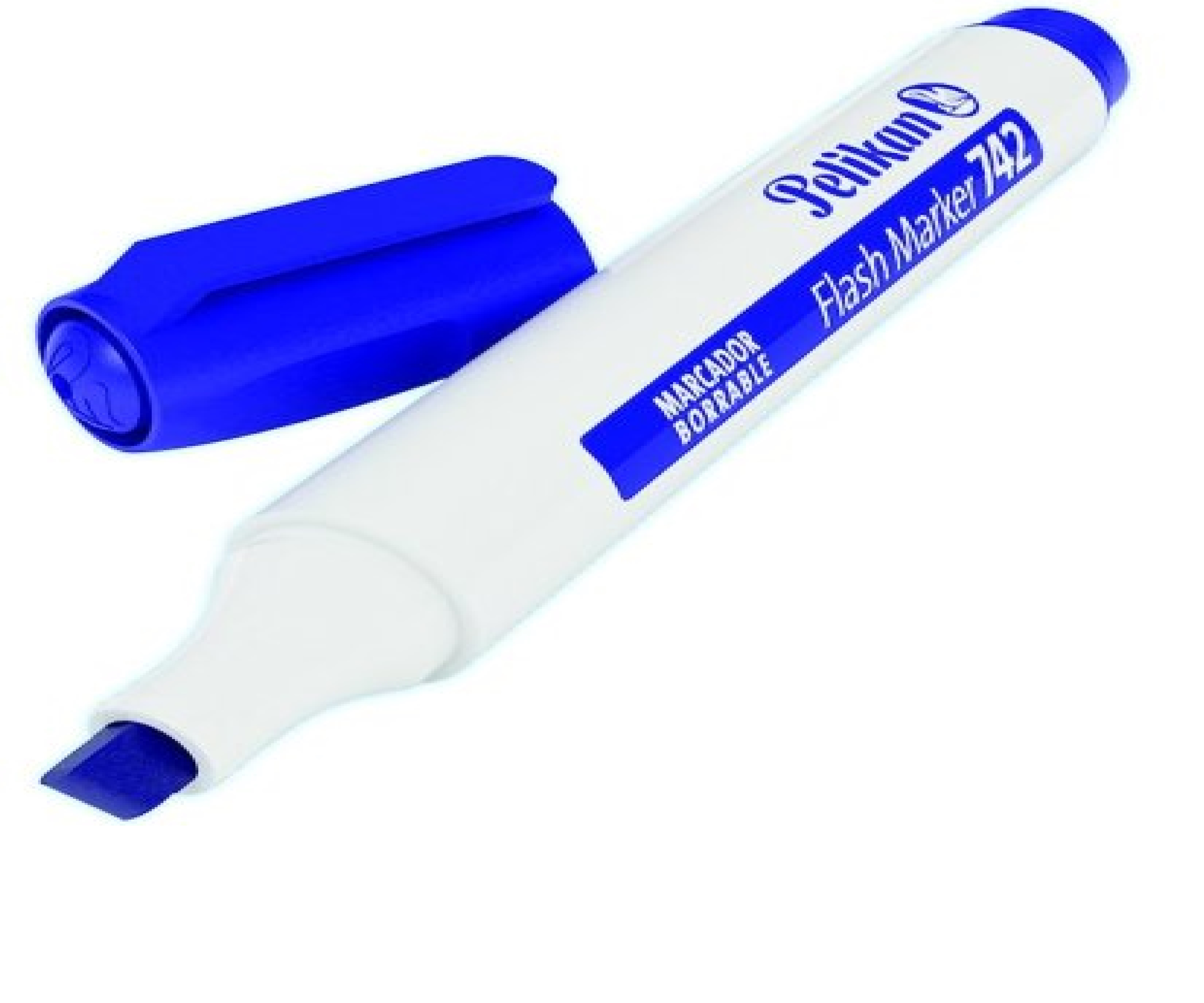 Plumón Pizarra Pelikan 742 Punta Biselada Azul