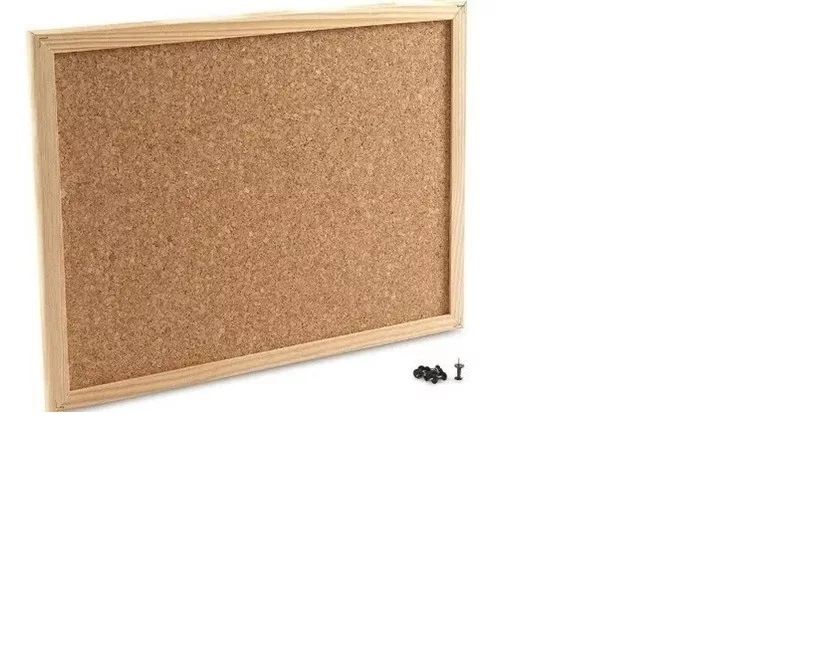 PIZARRA CORCHO 60 X 90 BORDE MADERA RESISTENTE + FIJADORES