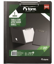 Tabla Apretapapel Torre Oficio Apretador Doble PVC Negro