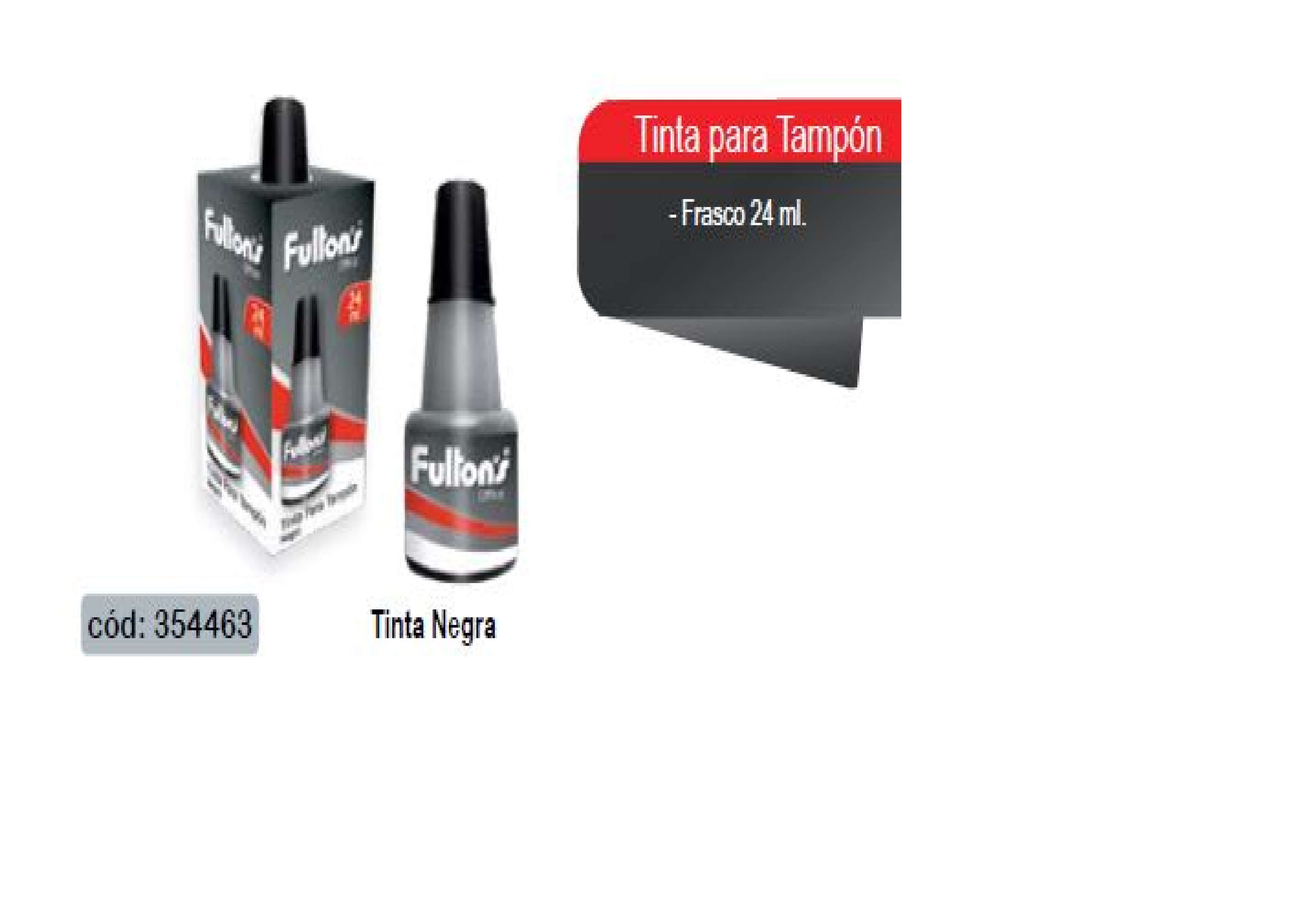 TINTA PARA TAMPON NEGRA 24CC FULTONS