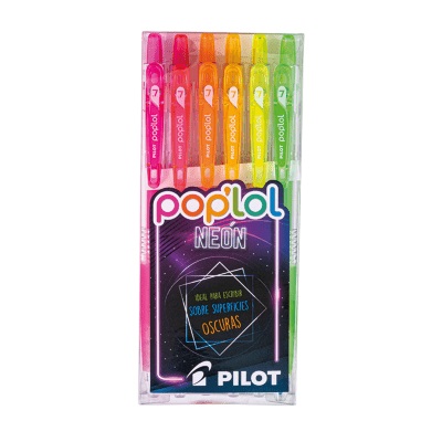 Bolígrafo Pilot Pop Lol Neón 0.7 mm Set de 6 Unidades