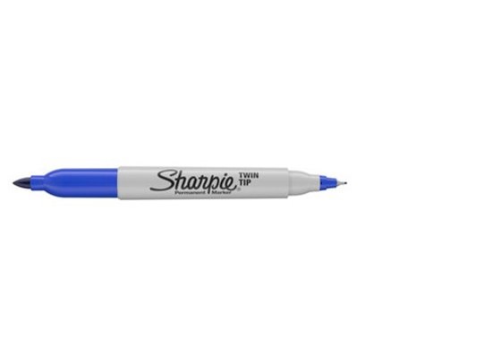 Marcador Permanente Sharpie Multiuso Doble Punta Fina y Ultra Fina Azul
