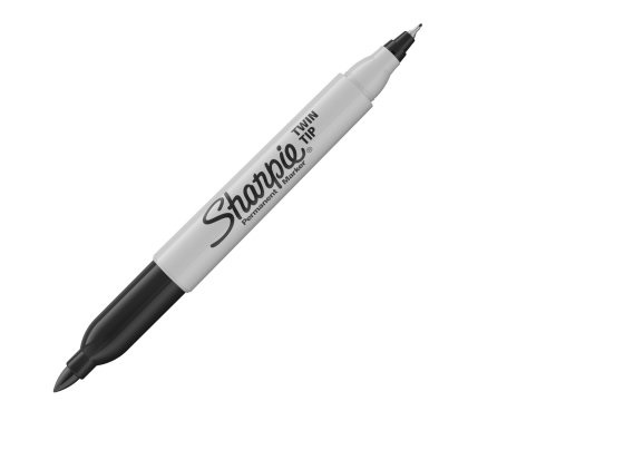 Marcador Permanente Sharpie Multiuso Doble Punta Fina y Ultra Fina Negro