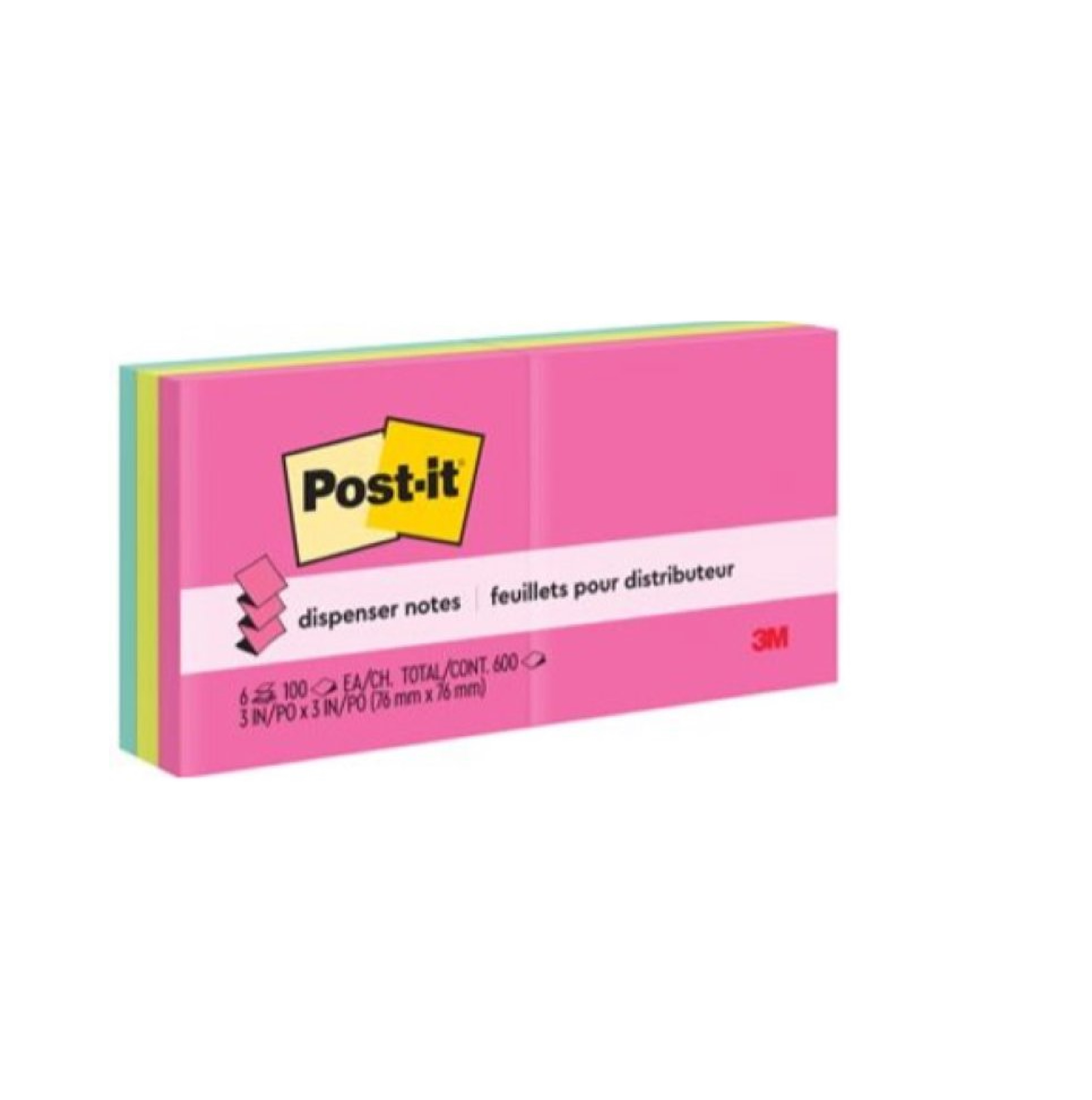 Nota Adhesiva 3M Post-It Capetown R330AU Flúor 76x76 mm 600 Hojas