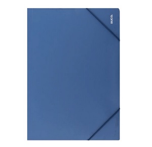 Carpeta Cartera Oficio Auca con Elástico Vinil Azul
