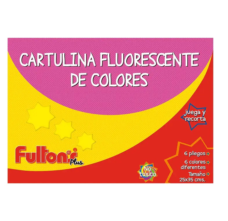 CARPETA CON PAPEL CARTULINA FLUORESCENTE 6 HOJAS | FULTONS