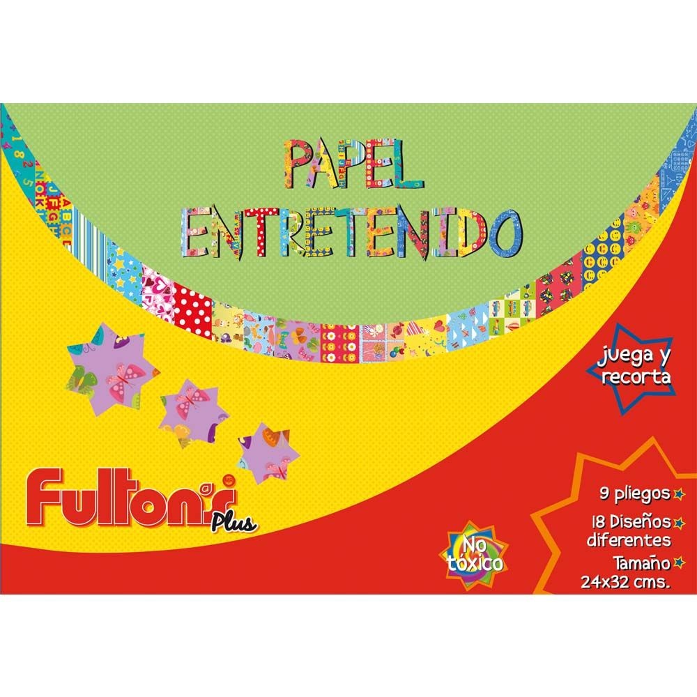 CARPETA C/PAPEL ENTRETENIDO 24 X 32 CMS 9 HJS. 18 DISENOS FULTONS