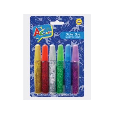 ESCARCHA GLITTER GLUE 6 COLORES 10,5 ML ART & CRAFT