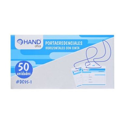 Portacredencial Hand Colgante Horizontal Transparente 50 Unidades