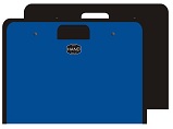 CARPETA FUELLE HAND OFICIO TIPO MALETIN 13 POSICIONES NEGRO Y AZUL