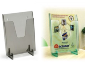 BANDEJA EXPOSITORA CON BASE ACRILICA VERDE ACRIMET