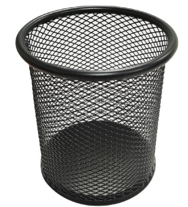 PORTALAPIZ OFFIONE REJILLA METALICO REDONDO NEGRO 9X10 CM
