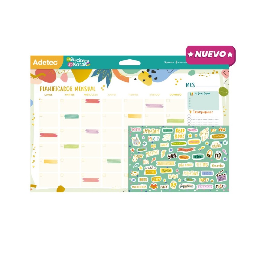 Planificador Mensual Adetec Diseños con Folia