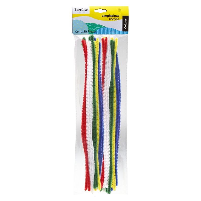 Limpia Pipas Barrilito Colores Surtidos Paquete de 30 Unidades