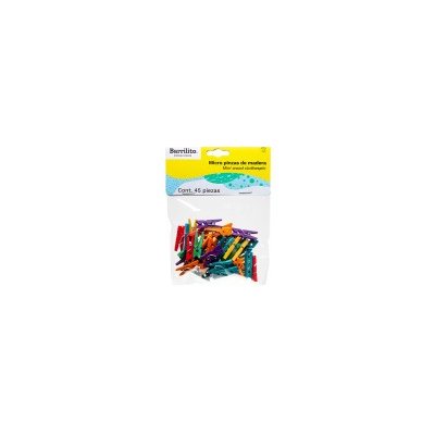 Micro Pinza Barrilito Madera a Color Paquete de 45 Unidades