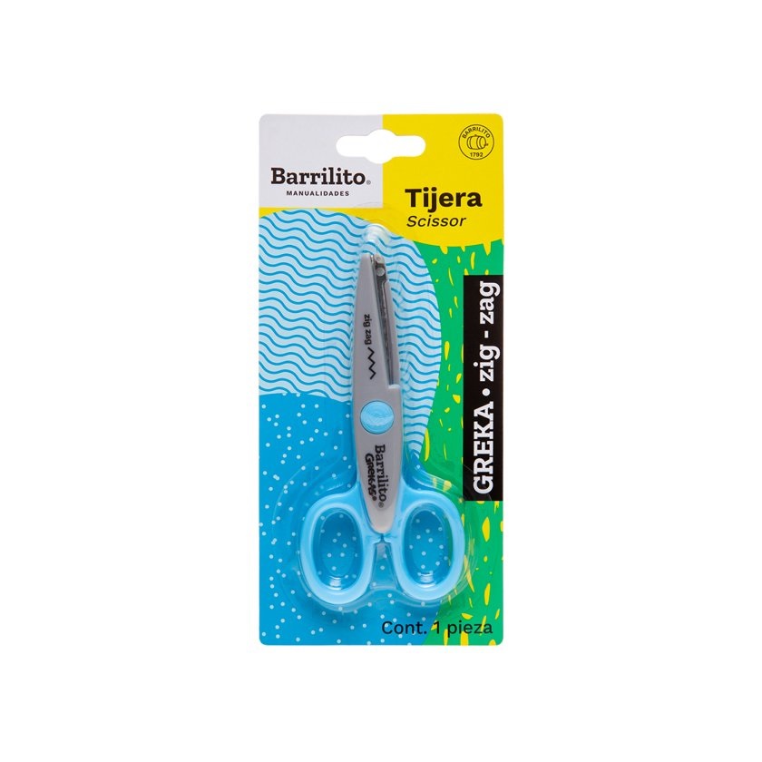 Tijera Barrilito Greka Zig Zag Punta Roma