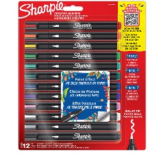 MARCADOR SHARPIE ACRI­LICO PUNTA BALA 12 COLORES