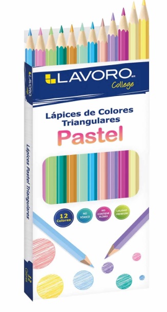 LAP DE COL 12 LARGO TRIANG COLOR PASTEL LAVORO