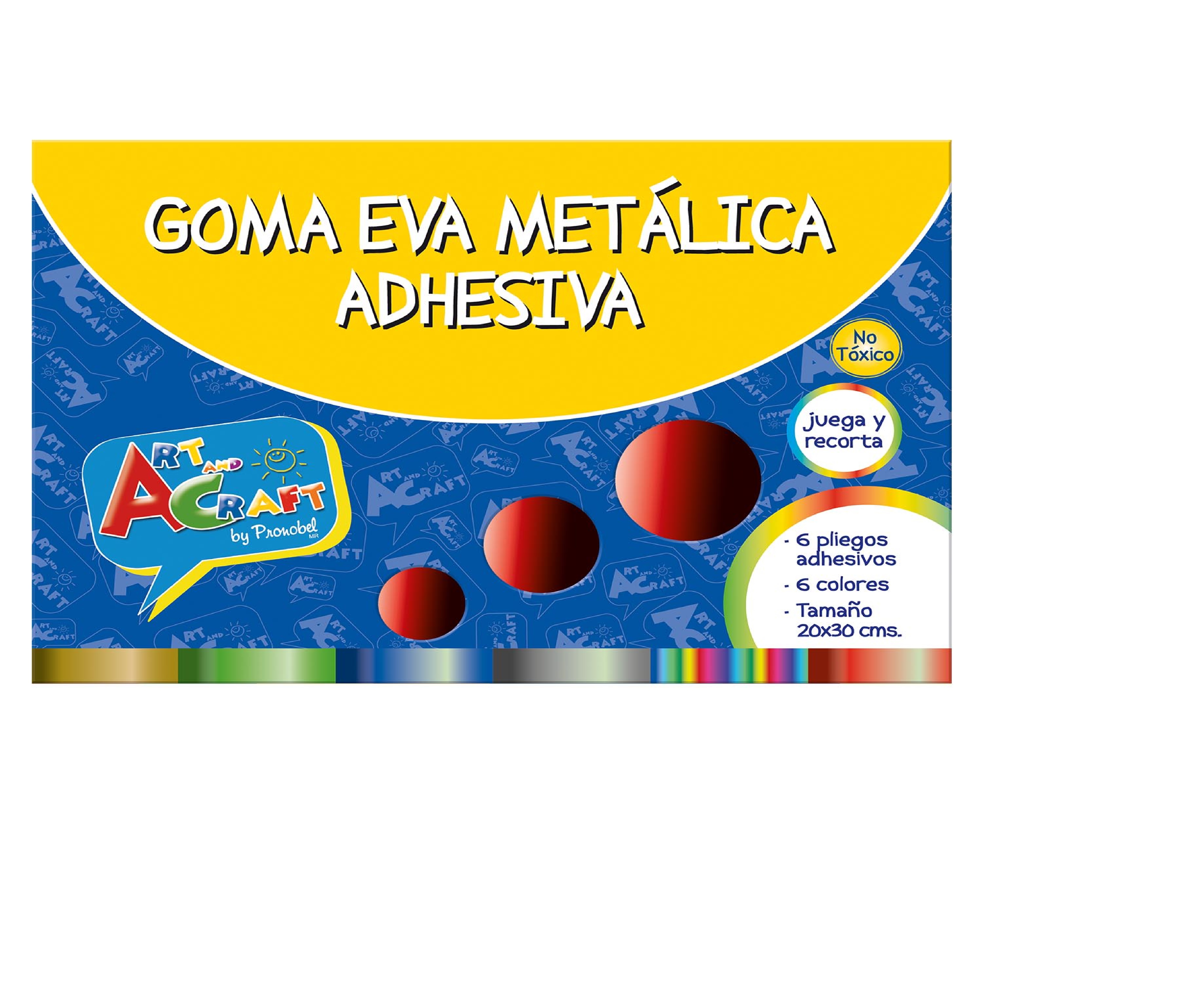 CARPETA GOMA EVA METALICA ADHESIVA ART & CRAFT 6 COLORES
