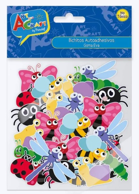FIGURA BICHITOS GOMA EVA ADHESIVOS 50 PCS ART & CRAFTT