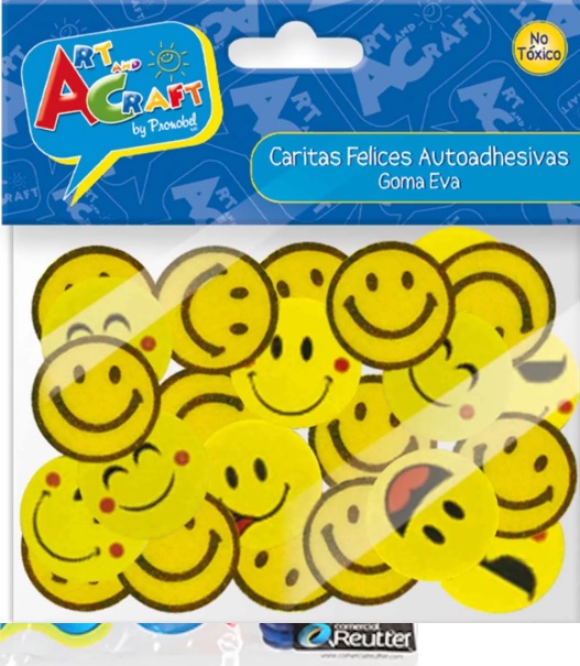 CARITAS FELICES SURTIDAS GOMA EVA 54 PIEZAS | ART & CRAFT