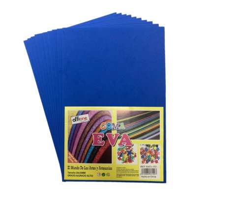 Goma Eva Offione Azul 20x30 Cm Paquete de 10 Unidades