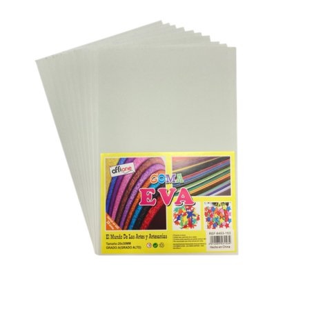Goma Eva Offione Blanco 20x30 Cm Paquete de 10 Unidades