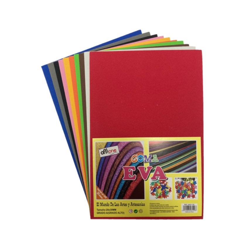 Goma Eva Offione Surtido 20x30 Cm Paquete de 10 Unidades