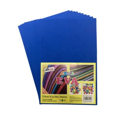 GOMA EVA OFFIONE AZUL 40X60 CM PAQUETE DE 10 UNIDADES