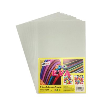 GOMA EVA OFFIONE BLANCO 40X60 CM PAQUETE DE 10 UNIDADES