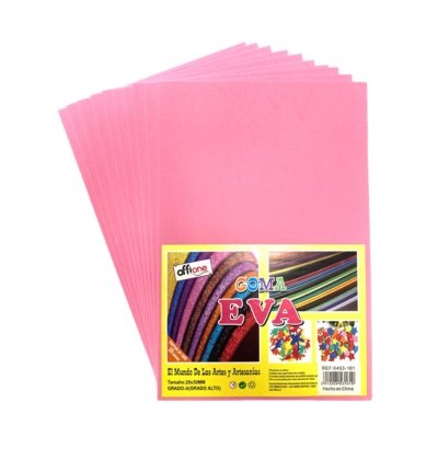 Goma Eva Offione Rosado 40X60 Cm Paquete de 10 Unidades