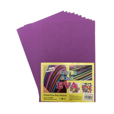 GOMA EVA OFFIONE MORADA 40X60 CM PAQUETE DE 10 UNIDADES