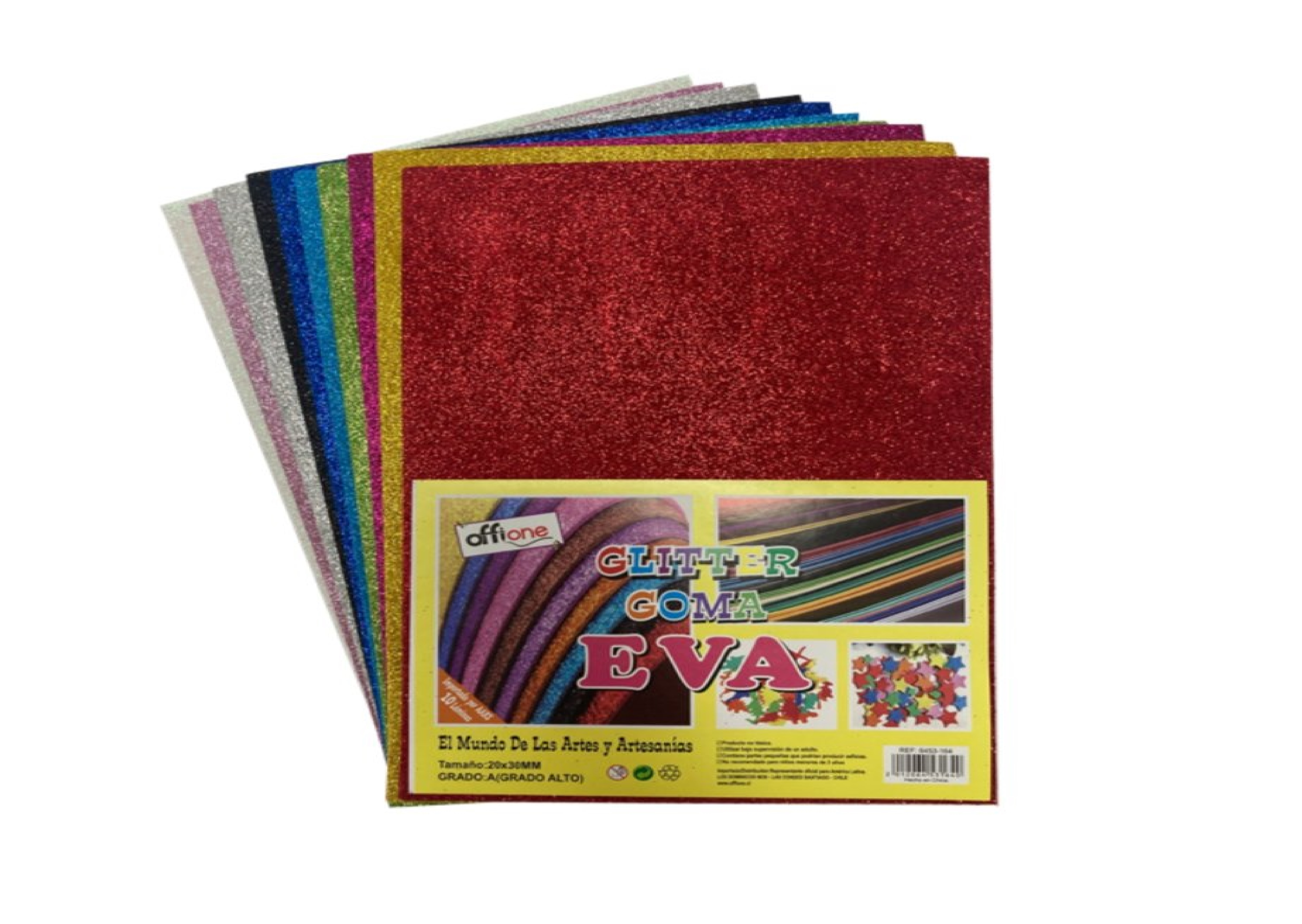 Goma Eva Offione Glitter Surtido 40X60 Cm Paquete de 10 Unidades